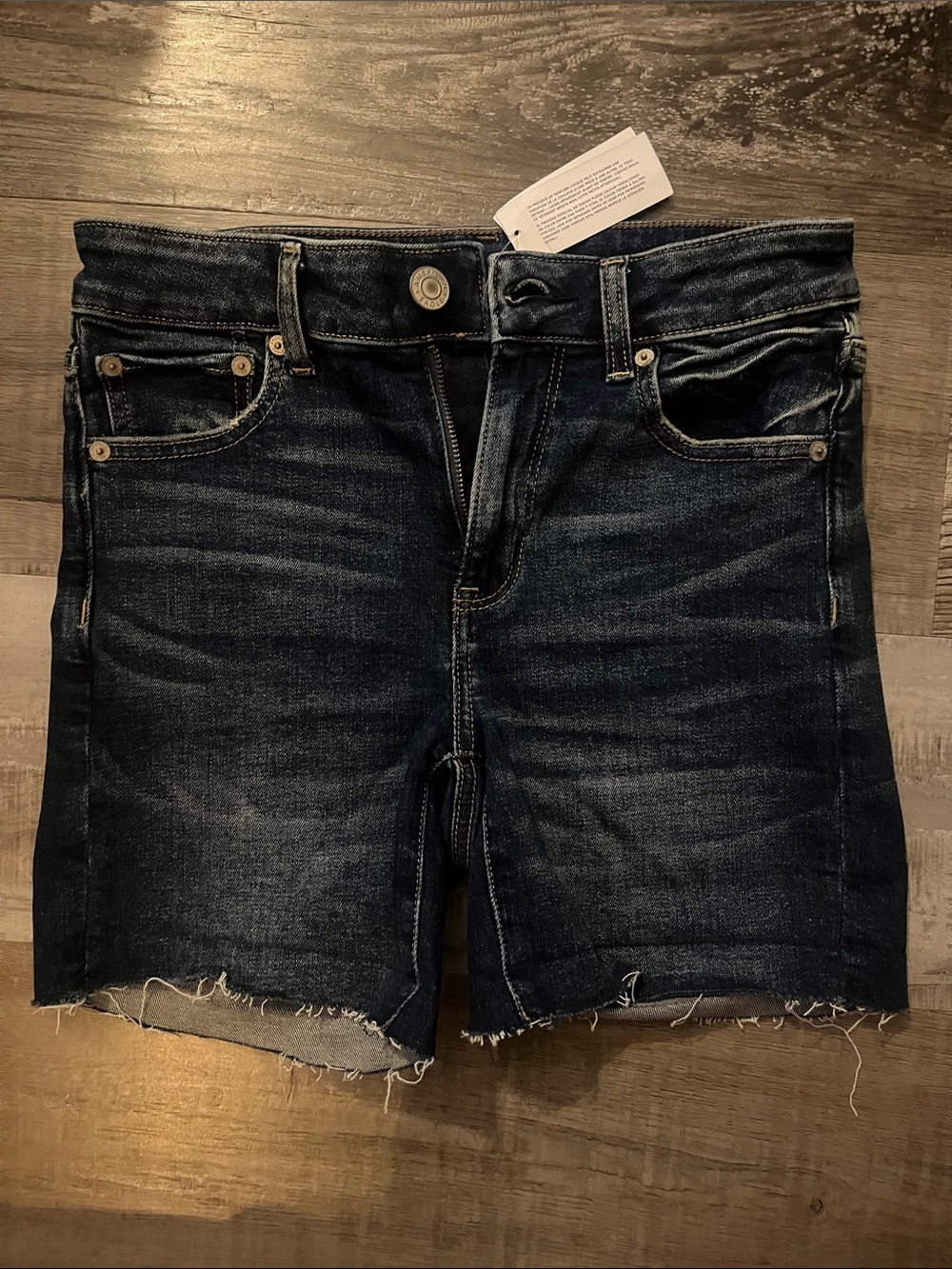American Eagle Outfitters Dark Blue Denim Cutoff Shorts